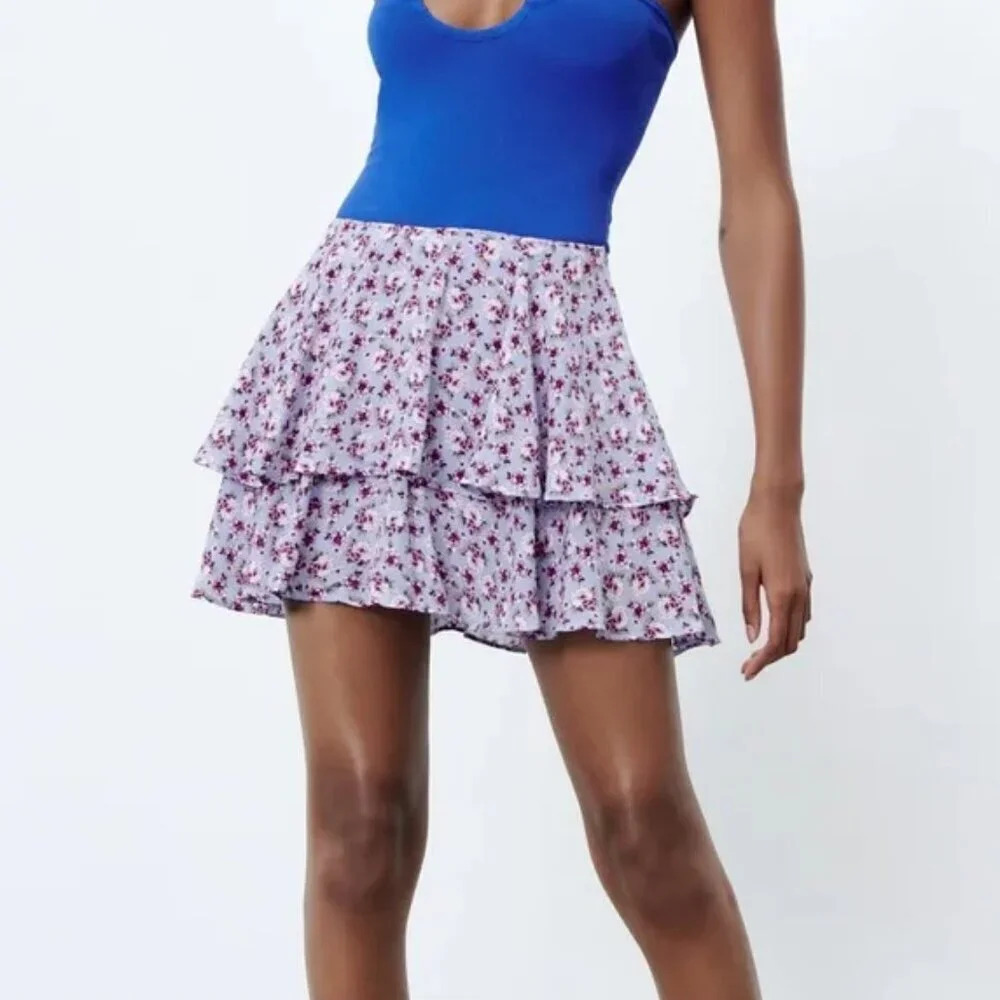 NWT Zara Floral Print Skort
